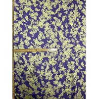 生地：ポリストレッチサテンジャガード織り花柄（青紫／黄色）
